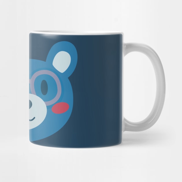 Happy Blue Bear With Glasses by clairestamper